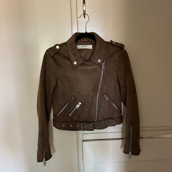 Zara Brown Leather Jacket - Picture 5 of 10